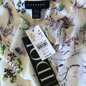 Topshop Sleeveless Midi Ruffle Floral Print Dress (NWT)